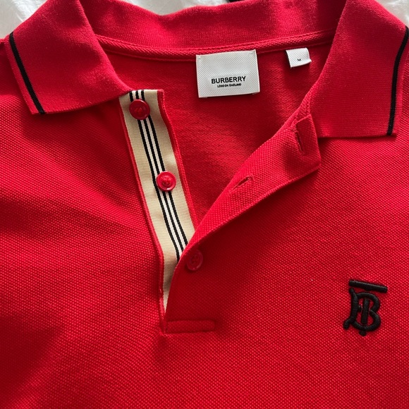 Burberry Red Polo Shirt NWOT never worn - Picture 1 of 4